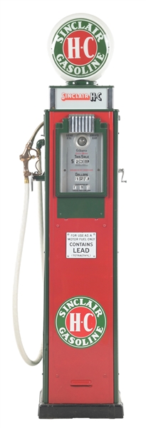 GILBARCO CALCO-METER GAS PUMP RESTORED IN SINCLAIR GASOLINE. 